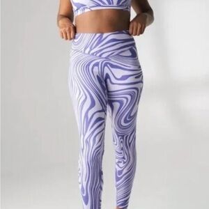 Balance Athletica Vitality Ascend High Waist Leggings Chrysalis Purple Med NWOT